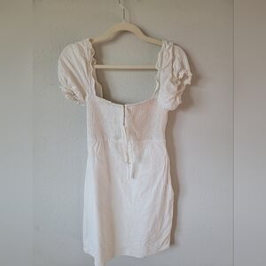 Astr The Label White Smovked Lined Dress Size M